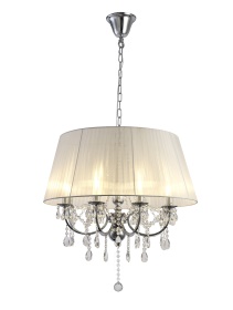Olivia Polished Chrome-White Crystal Ceiling Lights Diyas Shaded Crystal Fittings Olivia Polished Chrome-White Crystal Ceiling Lights Diyas Shaded Crystal Fittings